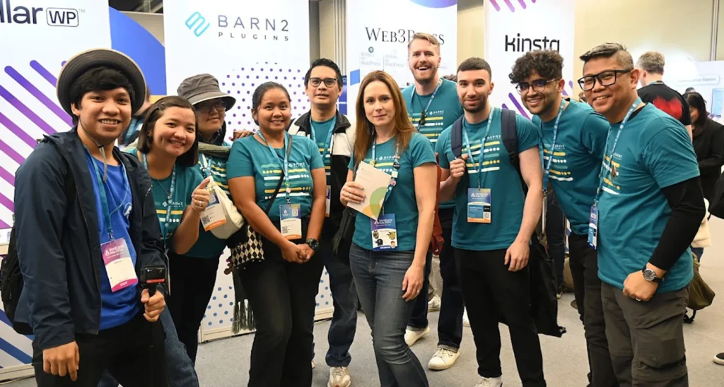 Barn2-team-at-WordCamp-Asia-2024-Sponsor-Booth